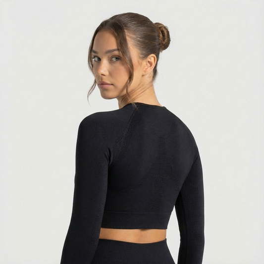 CROP TOP MANCHE - NOIR Wear and Build